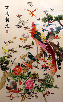 100 birds Artist unknown - hand embroidery
